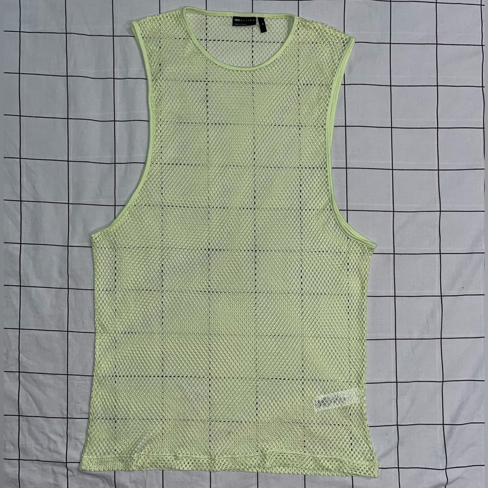 ASOS Mesh Neon Green Tank Top. Size Medium.
